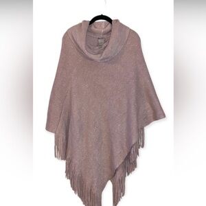 Chicos Mauve metallic poncho one size
